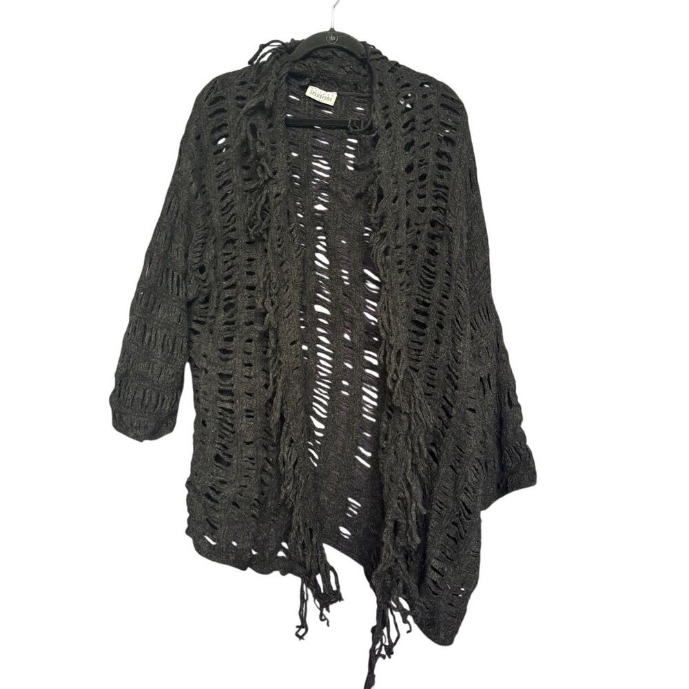Vintage Marina Spadfora Italy Vintage Whimsigoth Fringe Cardigan Sweater Goth